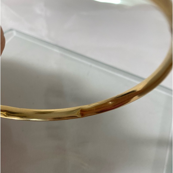 14K YELLOW GOLD vintage etched bangle bracelet REAL GOLD - Picture 8 of 17